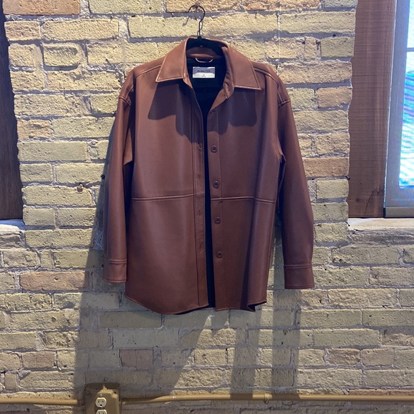 Babaton Pelli Shirt Jacket XS Patina Brown NEVER WORN - Picture 6 of 7